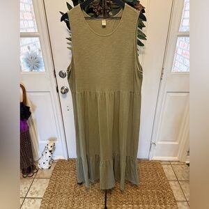 Old Navy Minimalist Solid Color Tiered Sleeveless Maxi Dress XL